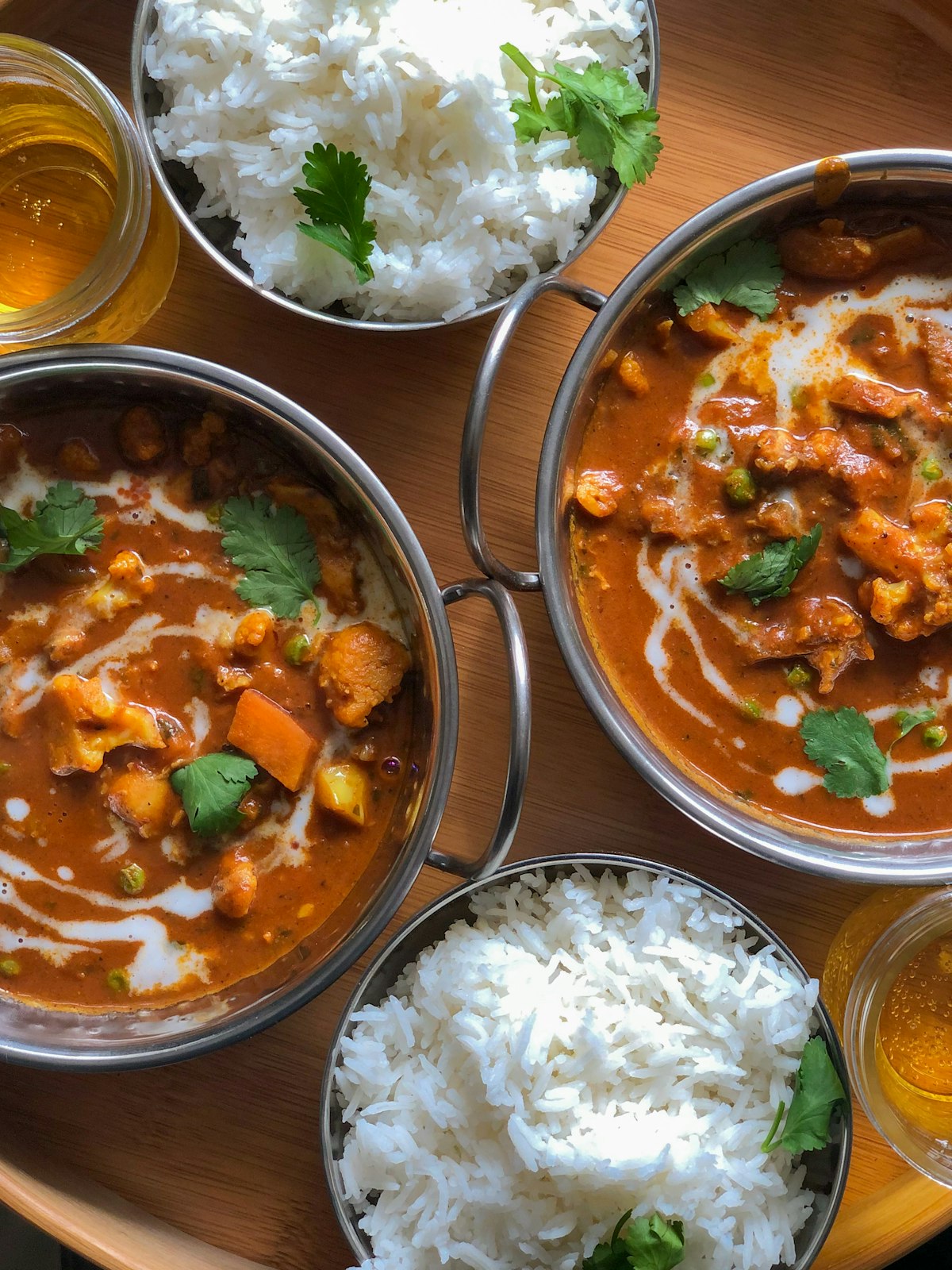 Vegetable Korma with seasonal vegetables and rice